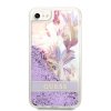 guess liquid glitter flower zadni kryt pro iphone 7 8 se2020 se2022 purple
