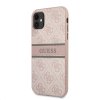 guess pu 4g printed stripe zadni kryt pro iphone 11 pink