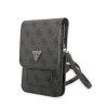 guess pu 4g triangle logo phone bag black