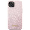 guess pc tpu glitter flakes metal logo zadni kryt pro iphone 14 pink