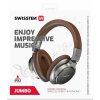 bluetooth stereo sluchatka swissten jumbo stribrna hneda
