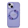 guess pc tpu flowers ring glossy logo magsafe zadni kryt pro iphone 15 purple 2 16