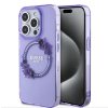 guess pc tpu flowers ring glossy logo magsafe zadni kryt pro iphone 15 pro max purple