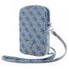 guess zip 4g triangle phone bag blue