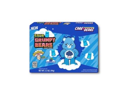 Warheads Grumpy Bears kyselé žvýkací bonbóny s příchutí modré maliny 99 g
