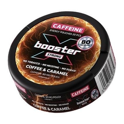 Energy pouches X Booster coffee caramel kava 80 mg stillchill kofeinove sacky