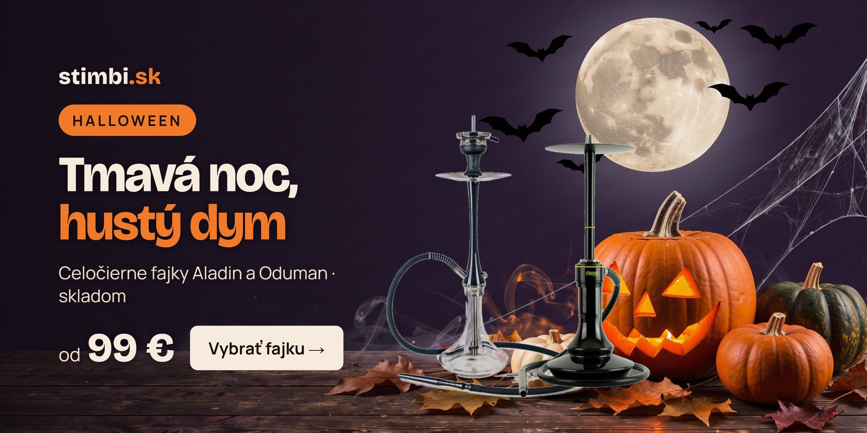 Halloween – celočierne vodné fajky Aladin a Oduman