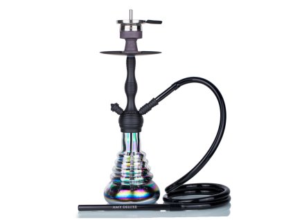 Vodná fajka AMY Deluxe Small Rips Rainbow Black 51cm