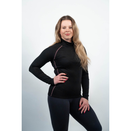 Dámský černý MERINO rolák s dlouhým rukávem