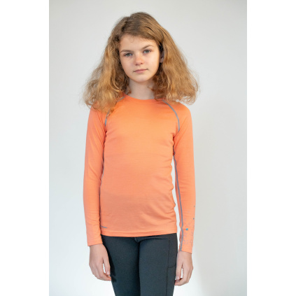 Children's apricot MERINO shirt with long sleeves