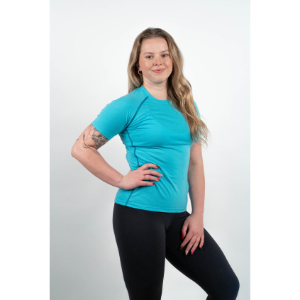 Turquoise MERINO short-sleeve t-shirt