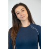 Women's navy MERINO long sleeve shirt