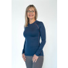Women's navy MERINO long sleeve shirt