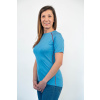 Women's blue MERINO shirt with short sleeves