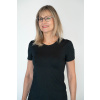 Women's black MERINO shirt with short sleeves