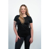 Dámské černé MERINO triko s krátkým rukávem