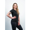Dámské černé MERINO triko s krátkým rukávem