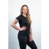 Women's black MERINO shirt with short sleeves