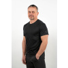 Men's black MERINO shirt with short sleeves