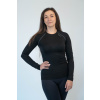 Women's black MERINO long sleeve shirt