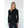 Women's black MERINO long sleeve shirt