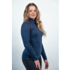 Women's navy MERINO turtleneck with long sleeves