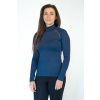Women's navy MERINO turtleneck with long sleeves