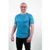 Men's blue MERINO shirt with short sleeves
