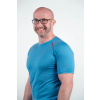 Men's blue MERINO shirt with short sleeves