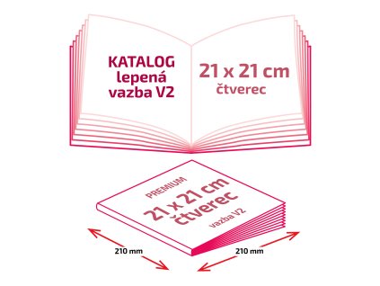Katalog lepená vazba V2 - 21 x 21 cm, čtverec Premium