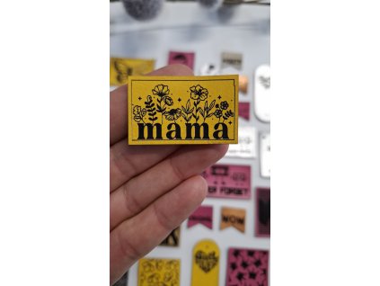 Koženkový štítok Mama kvety