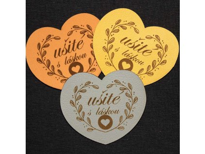 Štítok - Ušité srdcom