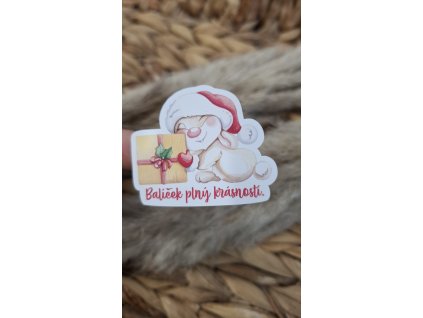 Vianočná nálepka na balíček - krásnosti