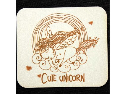 Štítok - Jednorožec  koženkový štítok