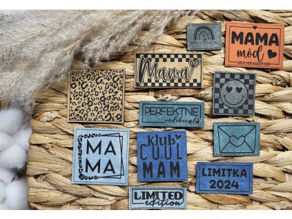 Balíček koženkových štítkov MAMA