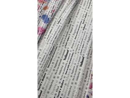 Autorská potlač na koženke - SPIRALE čierno biela