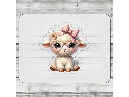 Koženková pískacia nášivka Ovečka