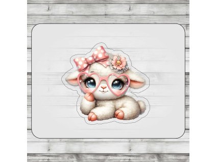 Koženková pískacia nášivka Ovečka 2