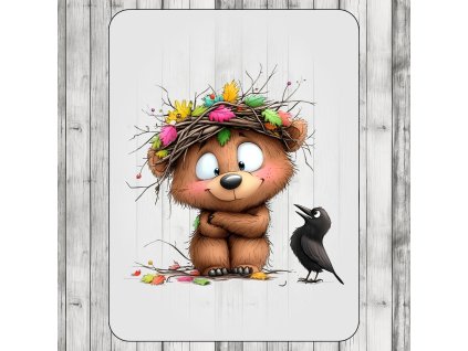 DTF transfer/nažehľovačka Medveďko s vranou