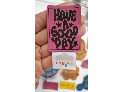 Koženkový štítok Have a good day