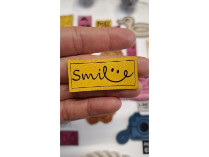 Koženkový štítok Smile