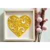 Srdce 3 - drevený výrez v ráme