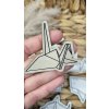 Koženkový štítok Origami vták