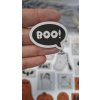 Koženkový štítok Halloween Boo