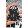 Koženkový štítok Halloween Duch dievča 1