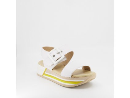 Dámské kožené sandály na platformě STIVAL bílé