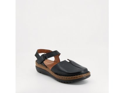 Dámské kožené sandály s plnou špičkou RIZZOLI černé