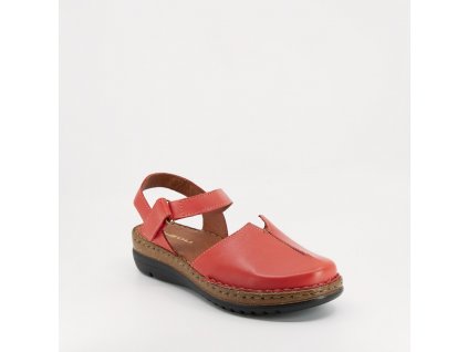 Dámské kožené sandály s plnou špičkou RIZZOLI červené