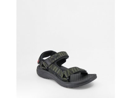 Pánské letní sandály na suchý zip LEE COOPER černo-zelené
