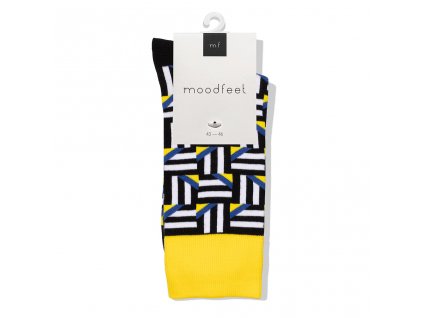 Designové ponožky se žlutým lemem MOSAIC MOODFEET